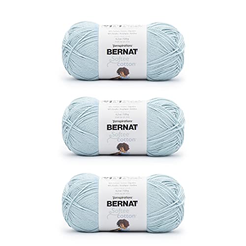 Bernat Softee Baumwollgarn Dusk Sky – 3 Packungen mit 120 g – Nylon – 3 DK (leicht) – 220 m – Stricken/Häkeln von Bernat