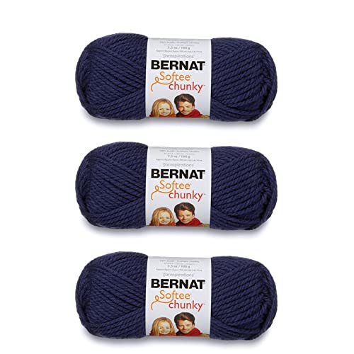 Bernat Softee Chunky Faded Denim-Garn, 3 Packungen mit 100 g, Acryl, 6 super sperrig, 108 m, Stricken/Häkeln von Bernat