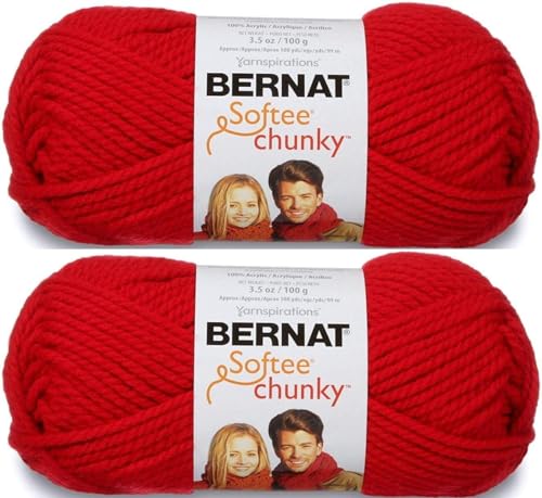 Bernat Softee Chunky Garn, 100 g, Gauge 6 Super Bulky, Berry Red von Bernat