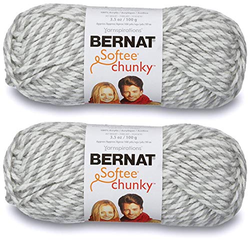 Bernat Softee Chunky Garn, grauer Ragg, Einzelball, 2er-Pack von Bernat