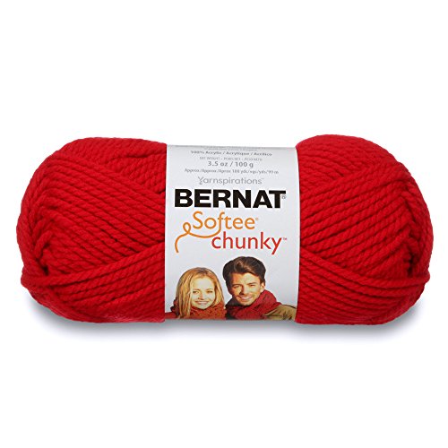 Bernat Softee Dickes Garnknäuel, 100°g, 3 Stück, Rot (Berry Red), Einzelpackung von Bernat