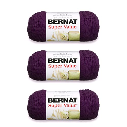 Bernat Super Value Garn, 3er-Pack, Maulbeere, 3 Stück von Bernat