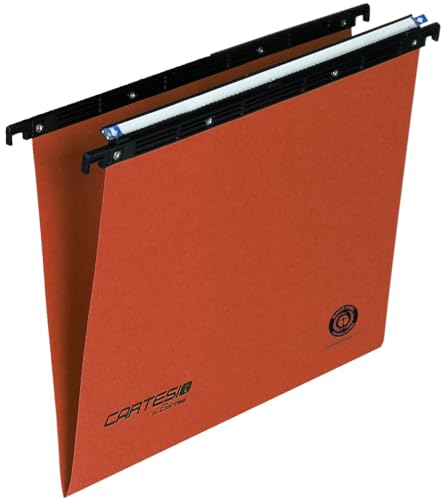 Cartesio® by Bertesi Hängeregistraturen für Schubladen, 33 cm, Etikettenhalter für linsenförmige Etiketten, bereits montiert, V-Boden, Packung mit 25 Stück, Farbe Orange, Code 100/330 -A2 von Bertesi