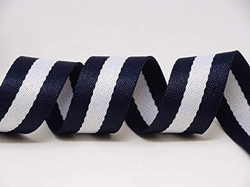 Berties Bows Baumwoll-Mischgewebe, schwer, 5 m, Marineblau/Weiß gestreift, 5 m von Bertie's Bows