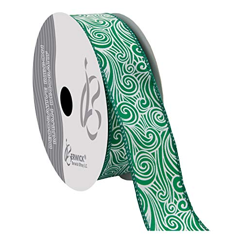 Berwick Offray Shayla Wired Edge Ribbon 1-1/2"W X 25 Yards-Emerald Geschenkband von Berwick