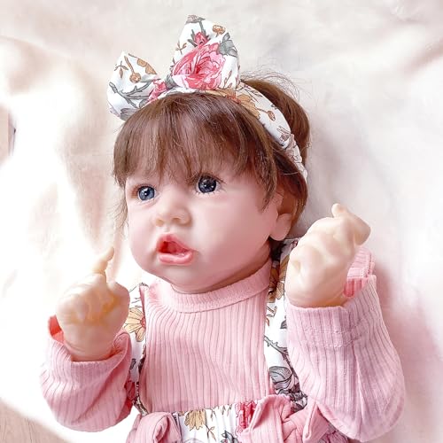 BesBet Silikon Doll, 22Zoll Wasserdicht Silikonpuppe, Geburtstagsgeschenke FüR Kinder,A-Girl von BesBet
