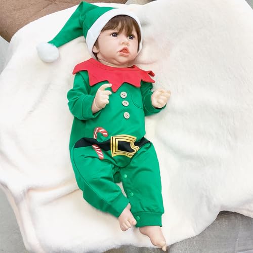 Echt Puppen Baby, 22Zoll Sehen Sie Echt Aus Baby Silikon, Das Beste Begleitergeschenk FüR Weihnachten,E-Boy von BesBet