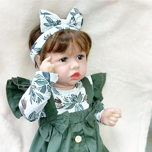 MäDchen Puppe, 22Zoll Handarbeit Silikon Doll Kinder,C-Girl von BesBet