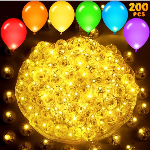 100 LED-Ballons Lichter +100 Luftballons Geburtstag, Mini Led Licht, Warmweiß Ballonlichter, Runde Led Ballonlichter, Party Licht Leuchtende Luftballons für Geburtstag Hochzeit Karneval Einschulung von Besdiyart