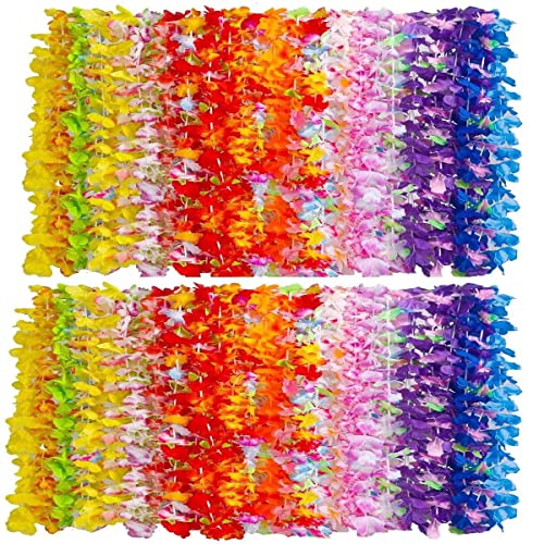 100 Stück weiche Halsketten, hawaiianische Leis Luau, Partydeko, tropische Partygeschenke, Lei, hawaiianische Blume von Besfony