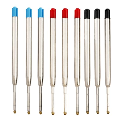 9 Stück Kugelschreiber Minen,Kugelschreiberminen,Blau Mine Schneider,Poly Ball Slider Drehgriffel,Ersatzminen Patronen,5.9mm Ersatzmine,G2 GroßRaumm von Besmrpg