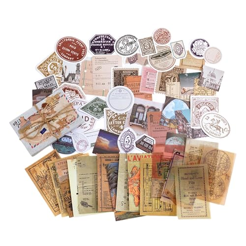 Besreey Vintage-Scrapbook-Aufkleber, Vintage-ästhetische Aufkleber - Mehrzweck-dekorative Scrapbook-Aufkleber | DIY ästhetische Scrapbooking-Zubehör, bunte Dekorationen für die von Besreey