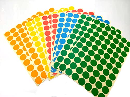 Bessy shop 12PCS Coloured Dot Stickers,Runde Punktaufkleber,19 mm Farbcodierungsetiketten,Verschiedene klebrige farbige Kreis-Aufkleber-Etiketten für Farbcodierungs-Kalenderorganisation (12 Blatt) von Bessy shop