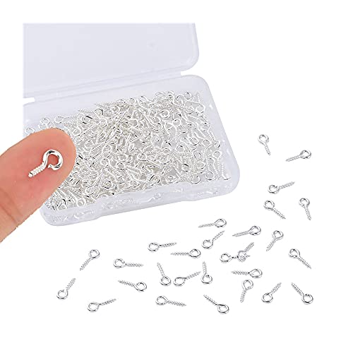 Bessy shop Auge Schrauben,300 pcs Ringschrauben Öse Verbinder mit Box Ösenschraube Ösenstifte für Basteln Anhänger Schmuck herstellung und Kunststoff DIY Kunsthandwerk（Silber von Bessy shop