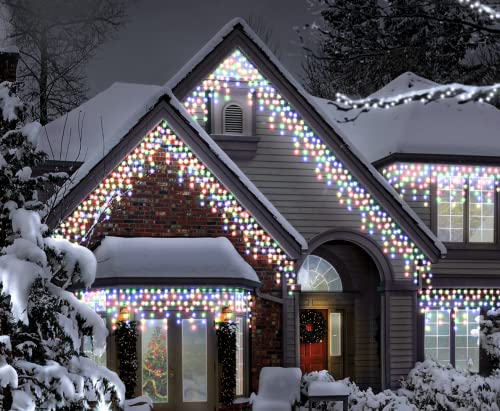 Best Artificial Weihnachten anschließbare Eiszapfen-Lichterkette für den Außenbereich, wasserdicht, mit 8 Multifunktionen, Timer und Speicher (mehrfarbig, 20 m) von Best Artificial