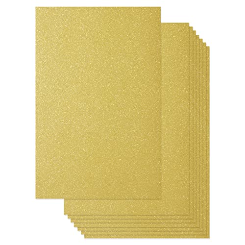 Best Paper Greetings 24 Blatt goldener Glitzer-Papier für Bastelarbeiten, Kartenherstellung, Einladungen, doppelseitig, 250 g/m² (20,3 x 30,5 cm) von BEST PAPER GREETINGS