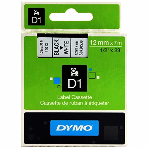 Dymo D1 Ersatzband 12 mm x 7 mt - Weiß/Schwarz von Best Price Square