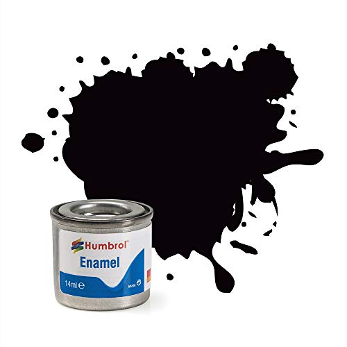 Humbrol 14 ML Nr. 1 TINLET Emaille Paint 85 (Kohle Schwarz Satin) von Best Price Square