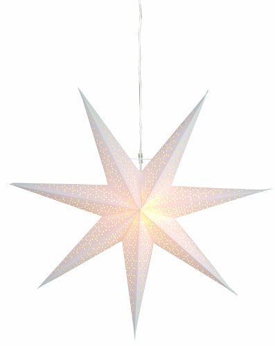 Weihnachtsstern Dot von Star Trading, 3D Papierstern Weihnachten in Weiß, Dekostern zum Aufhängen mit Kabel, E14 Fassung, Ø: 70 cm von Star Trading