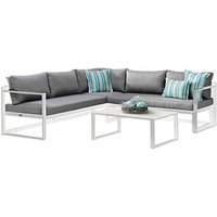 BEST Loungegruppe Rhodos grau, weiß Metall, Aluminium, 12-teilig von Best