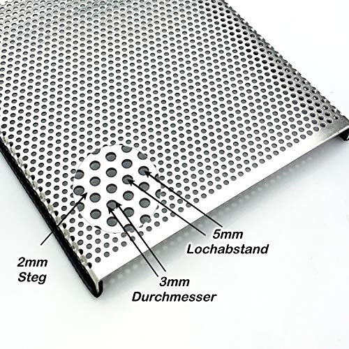 Aluminium 1,5mm dick Terrariumabdeckung mit Kantenschutz Lochblech RV 3-5 Schutzgitter, Größe nach Maß (600mm x 350mm) von Bestell_dein_lochblech