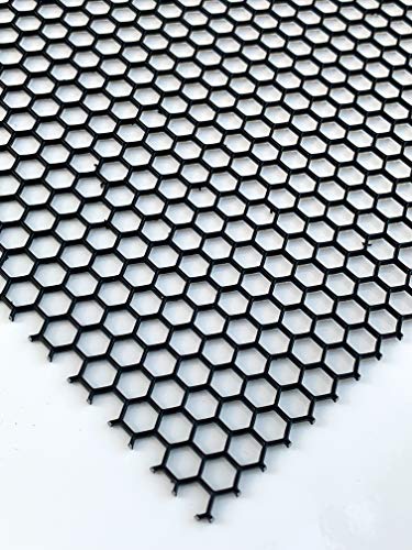 Lochblech Schwarz RAL 9005 Stahl Verzinkt Pulverbeschichtet HV 6-6,8 Hexagonal 1,5mm dick magnetisch Neu (1000 mm x 100 mm) von Bestell_dein_lochblech