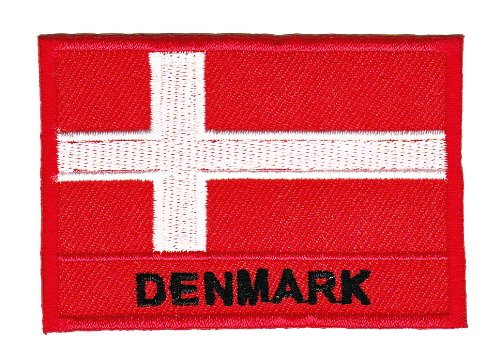 Aufnäher Bügelbild Aufbügler Iron on Patches Applikation Flagge Dänemark Denmark von Bestellmich / Aufnäher