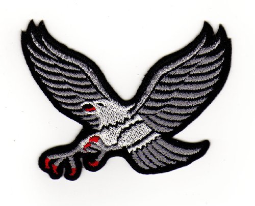 Aufnäher Bügelbild Aufbügler Iron on Patches Applikation Silber Adler Eagle von Bestellmich / Aufnäher