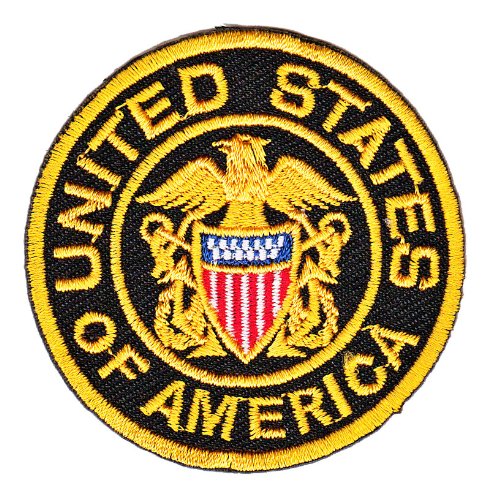 Aufnäher Bügelbild Aufbügler Iron on Patches Applikation USA United States of America Abzeichen Größe 6,0 x 6,0 cm von Bestellmich / Aufnäher