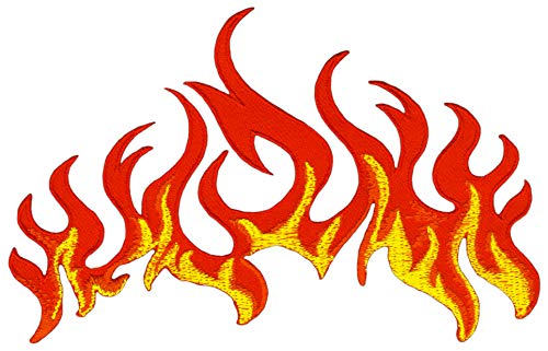 Feuer Flamme Fire Hot Rod Biker Aufnäher Bügelbild Patch Größe 12,0 x 7,7 cm von Bestellmich / Aufnäher