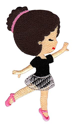 Tänzerin Ballerina Mädchen Aufnäher Kinder Bügelbild Patch Größe 4,5 x 8,0 cm von Bestellmich / Aufnäher