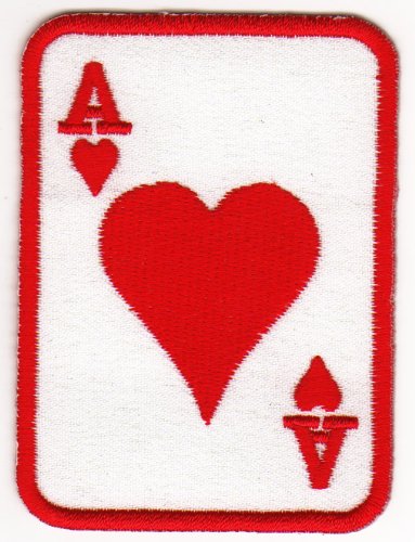 Bestellmich Aufnäher Bügelbild Iron on Patches Applikation Ass Poker Karte Herz von Bestellmich