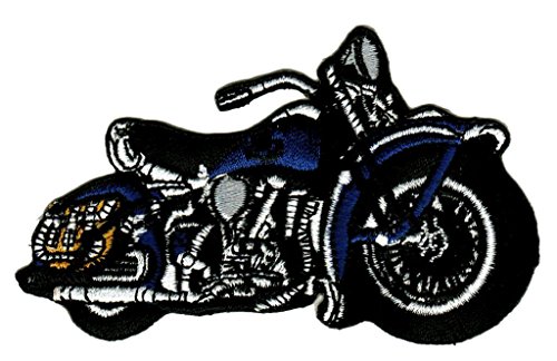 Bestellmich Motorrad Blau Aufnäher Bügelbild Patch Applikation von Bestellmich