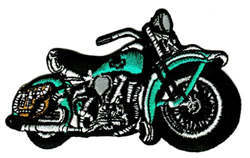 Bestellmich Motorrad Türkis Aufnäher Bügelbild Patch Applikation von Bestellmich