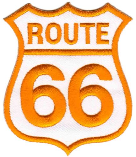 Bestellmich Route 66 Gelb Aufnäher Bügelbild Patch Applikation von Bestellmich