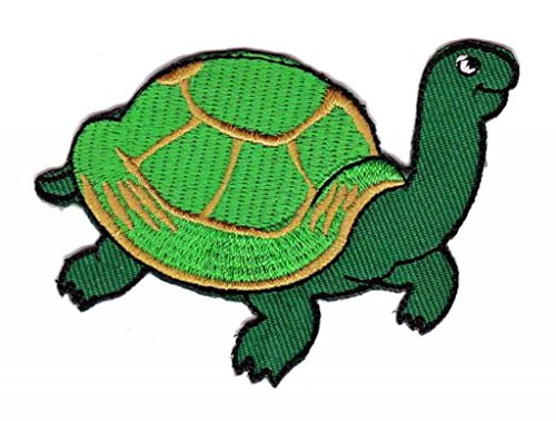 Bestellmich Schildkröte Grün Aufnäher Bügelbild Patch Applikation von Bestellmich