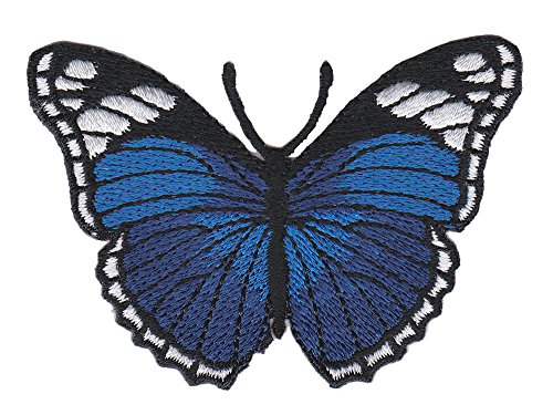 Bestellmich Schmetterling Falter Dunkelblau Aufnäher Bügelbild Patch Applikation von Bestellmich