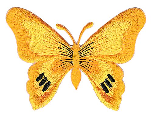 Bestellmich Schmetterling Falter Orange Gelb Aufnäher Bügelbild Patch Applikation von Bestellmich