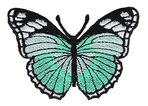 Bestellmich Schmetterling Falter Türkis Aufnäher Bügelbild Patch Applikation von Bestellmich