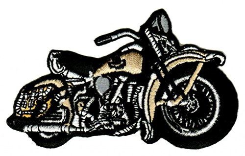 Motorrad Beige Aufnäher Bügelbild Patch Applikation von Bestellmich