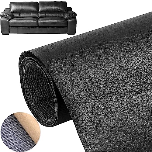 Selbstklebend Leder Patch, Kunstleder Reparatur Patch, Kunstleder Selbstklebende Patch, Leather Repair Lederflicken, Lederreparatur Patch Kits, für Sofas, Möbel, Autositze, 50 x 137 CM (Schwarz) von Bestevery