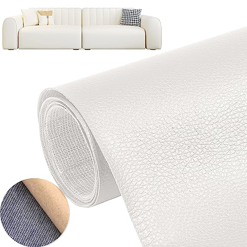 Selbstklebend Leder Patch, Kunstleder Reparatur Patch, Kunstleder Selbstklebende Patch, Leather Repair Lederflicken, Lederreparatur Patch Kits, für Sofas, Möbel, Autositze, 50 x 137 CM (Weiß) von Bestevery