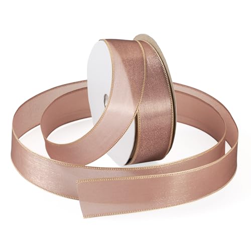 Bestewelry 1 Rolle Polyester-Stoffband, 2,5 cm, dekoratives Verpackungsband, Wickelband, Seil für DIY-Nähprojekte, Party-Dekoration, braun von Bestewelry