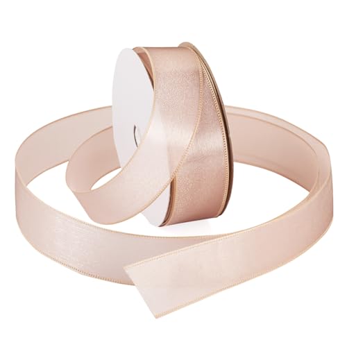 Bestewelry 1 Rolle Polyester-Stoffband, 2,5 cm, dekoratives Verpackungsband, Wickelband, Seil für DIY-Nähprojekte, Party-Dekoration, dunkler Lachs von Bestewelry