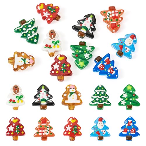 Bestewelry 10 Stück Weihnachtsmann-Charm-Perlen für Weihnachtsbaum, Lampwork-Glasperlen, lose Abstandshalter für Armbänder, Ohrringe, Schmuckherstellung von Bestewelry