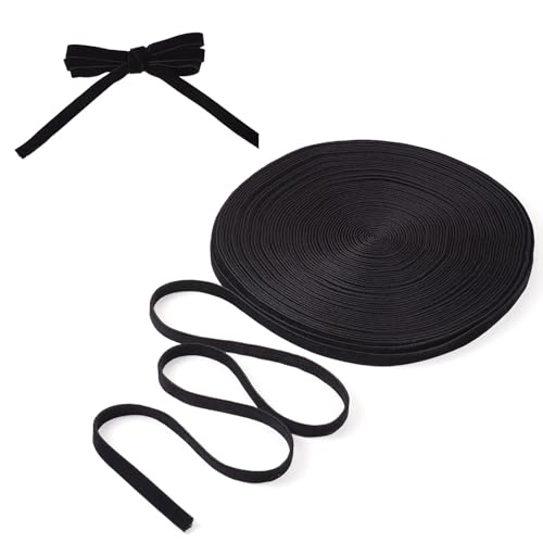 Bestewelry 20 Yards Doppelseitiges Samtband, 10 mm, Stoffbänder, Verzierungen, Wickelband für DIY Bowknot Making Home Party Dekoration, Schwarz von Bestewelry