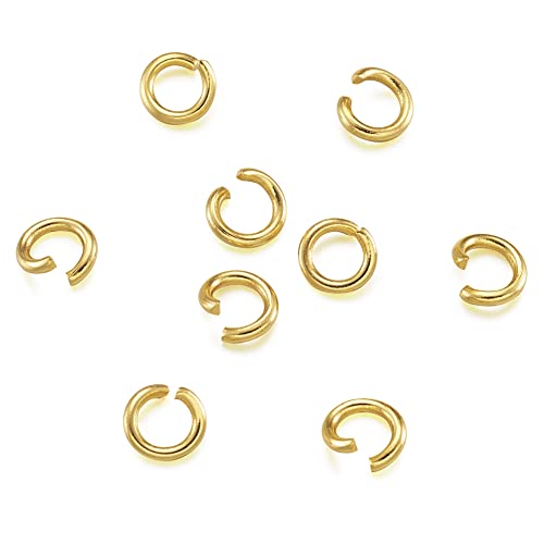 Bestewelry 200 Stück offene Biegeringe 5 mm goldene runde Ringverbinder 304 Edelstahl Biegeringe für Armbänder Schmuck Basteln von Bestewelry