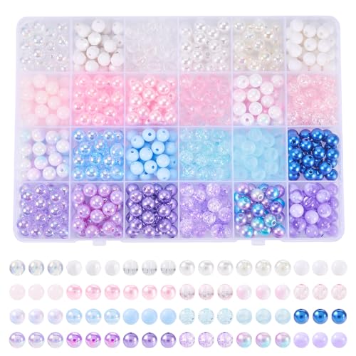 Bestewelry 600 Stück Acryl Runde Perlen Pastell Kugel Acryl Perlen Lose Spacer Perlen Bubblegum Pony Perlen für DIY Armband Schmuckherstellung von Bestewelry