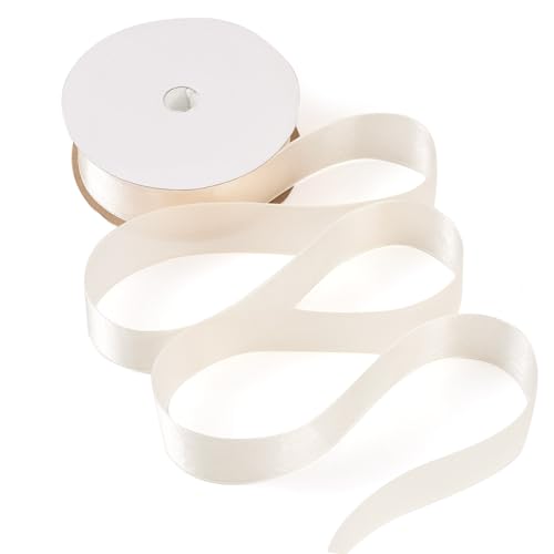 Bestewelry Polyester-Satinband, 18,29 m, Polyester-Stoffband, Wickelband für DIY-Nähprojekte, Party-Dekoration, Beige, 2,5 cm von Bestewelry