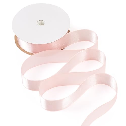 Bestewelry Polyester-Satinband, 2,5 cm, 18,29 m, dekoratives Verpackungsband für DIY-Nähprojekte, Party-Dekoration, Rosa von Bestewelry